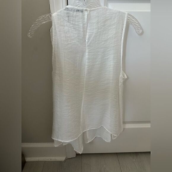 Zara White Ruffled Sleeveless Top  NWT - Picture 3 of 5